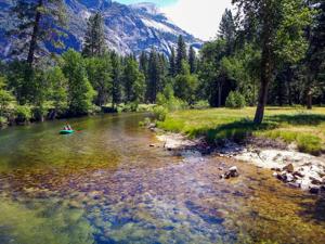 Yosemite Biking - river tubing